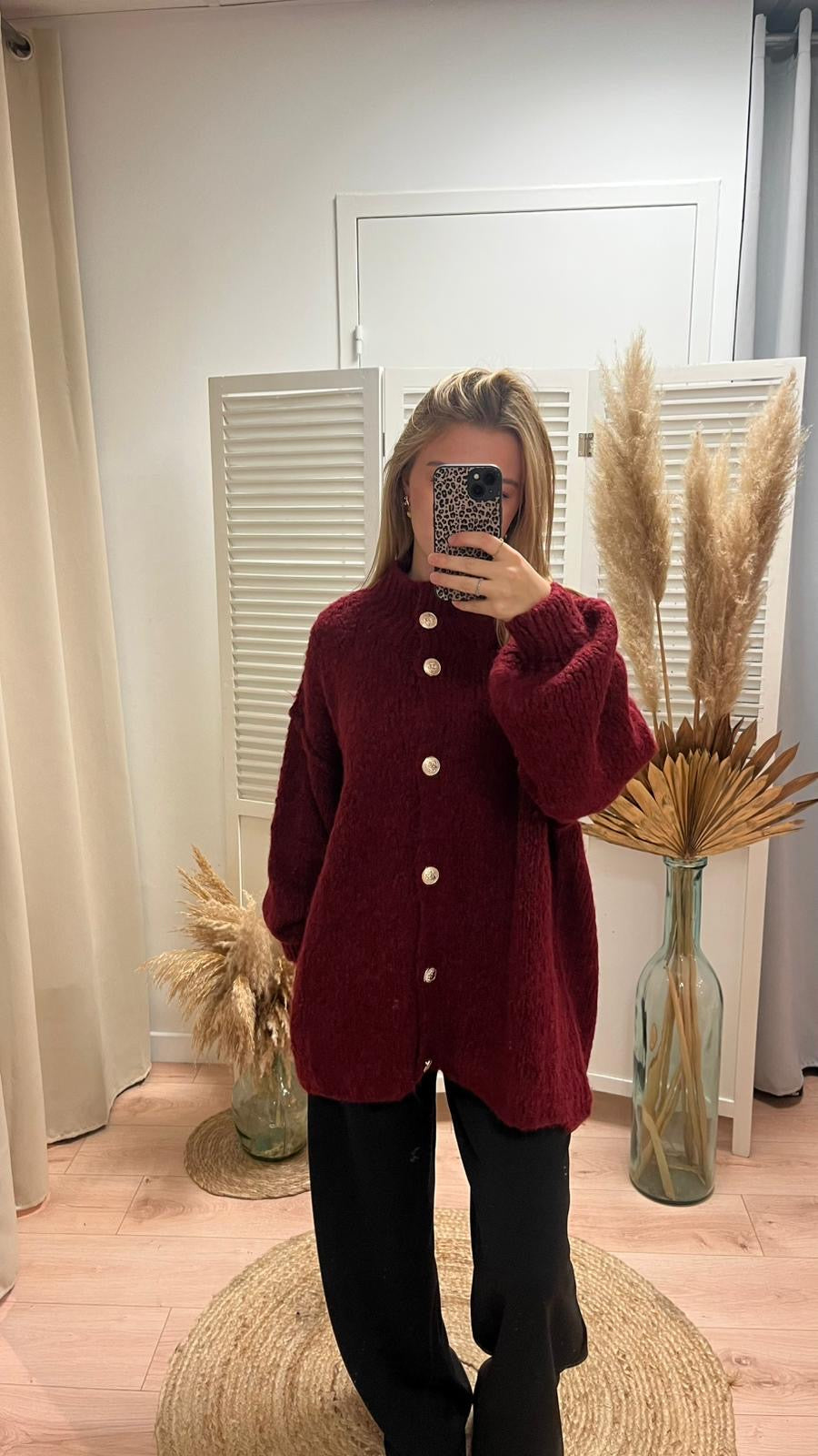 Gilet Louis bouton bordeaux large