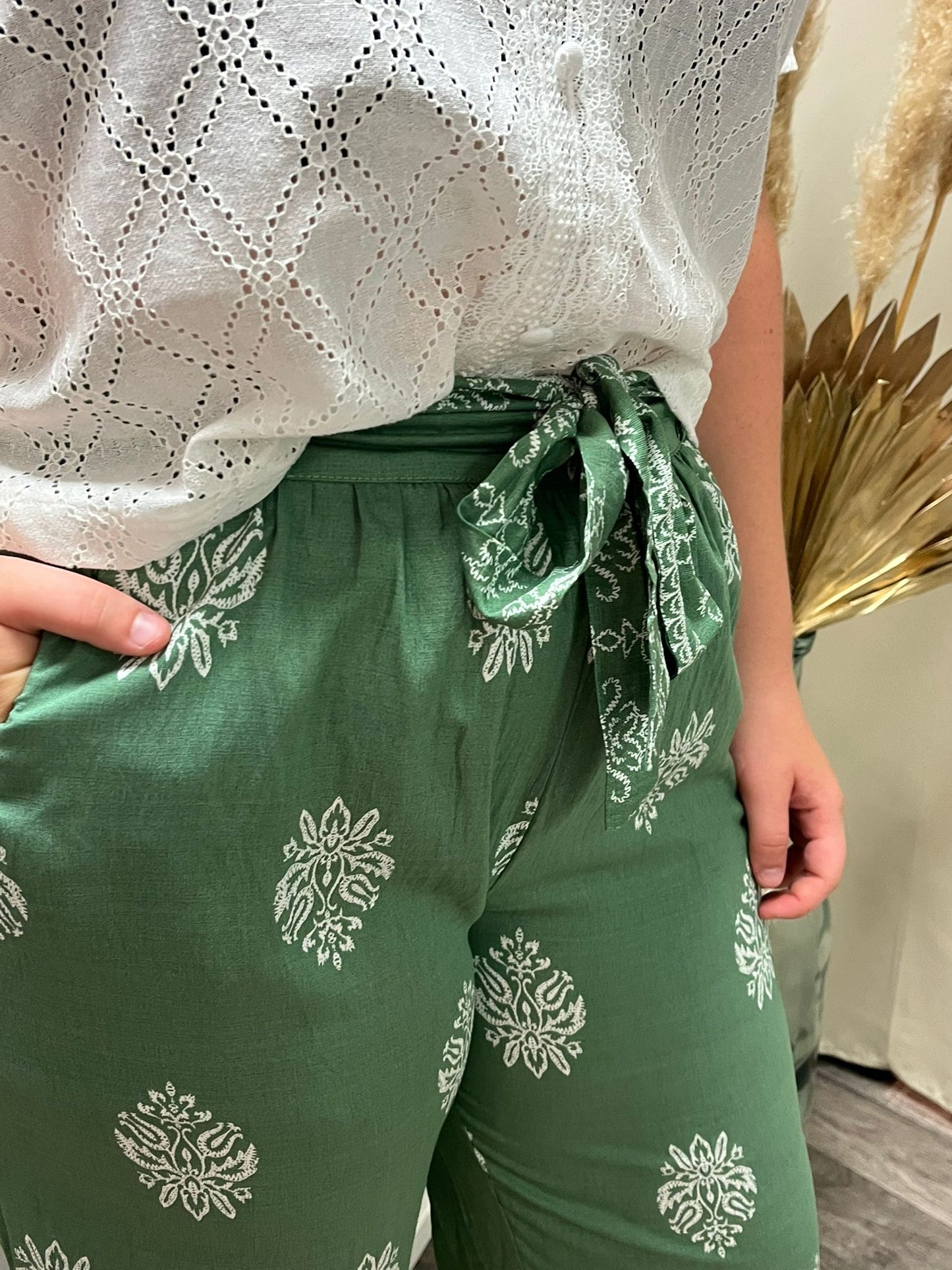Pantalon fluide vert Diana