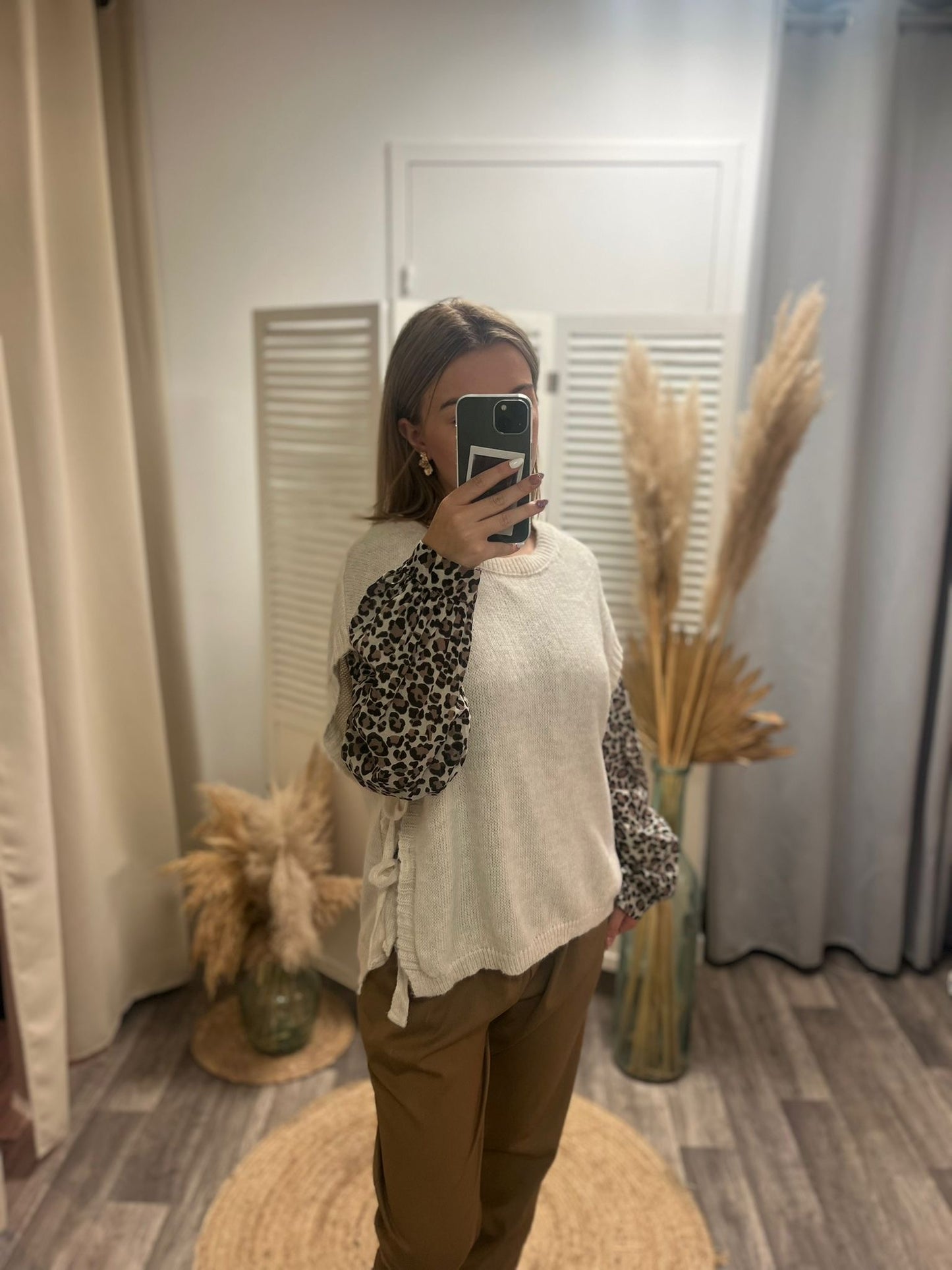 Pull poncho écru