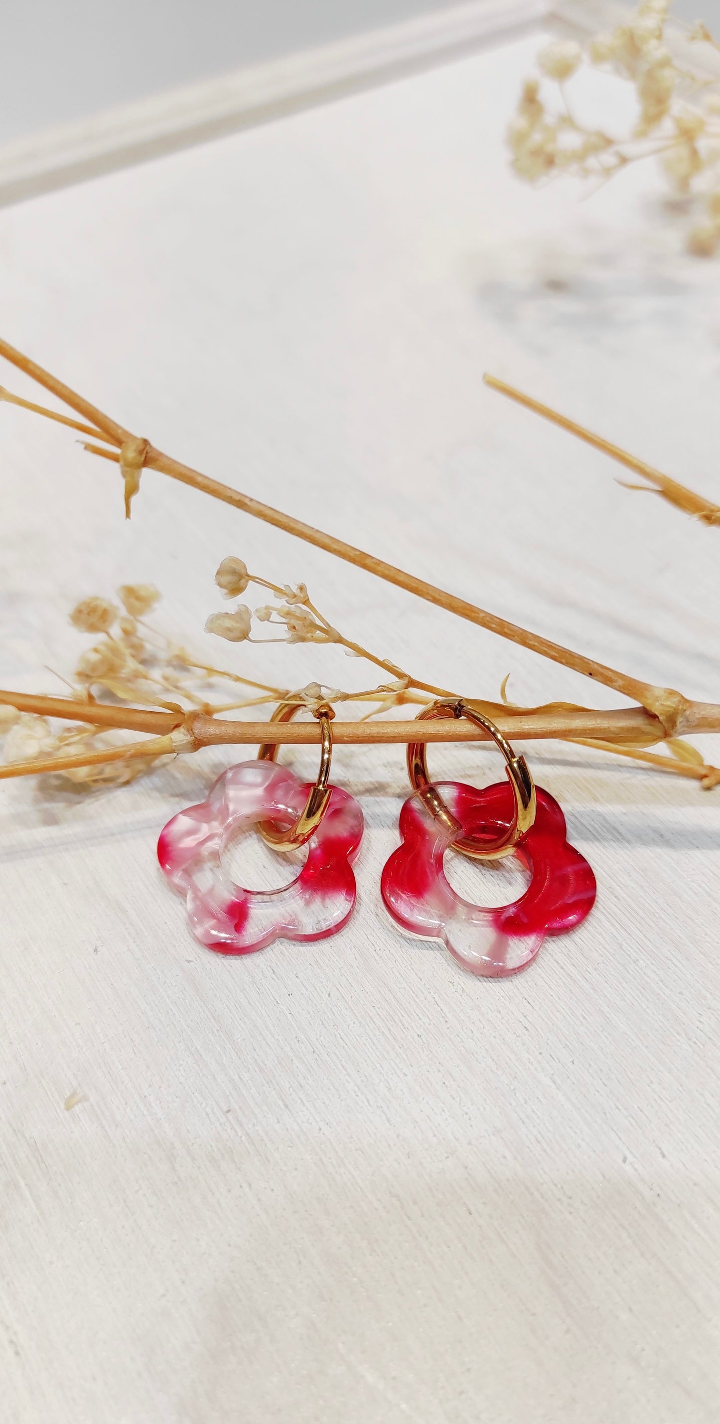 boucle d'oreille fleurs