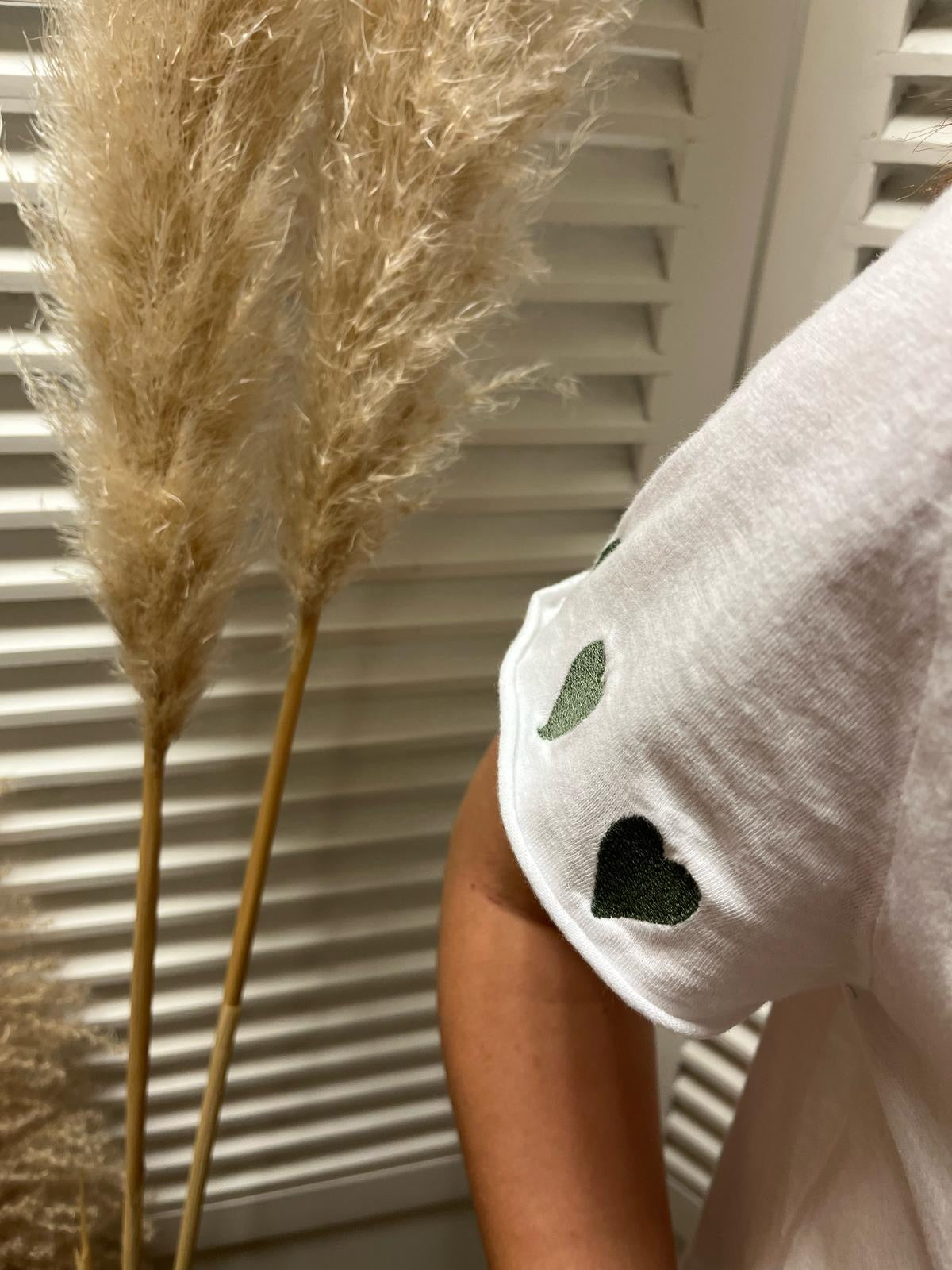 T-shirt cœur kaki
