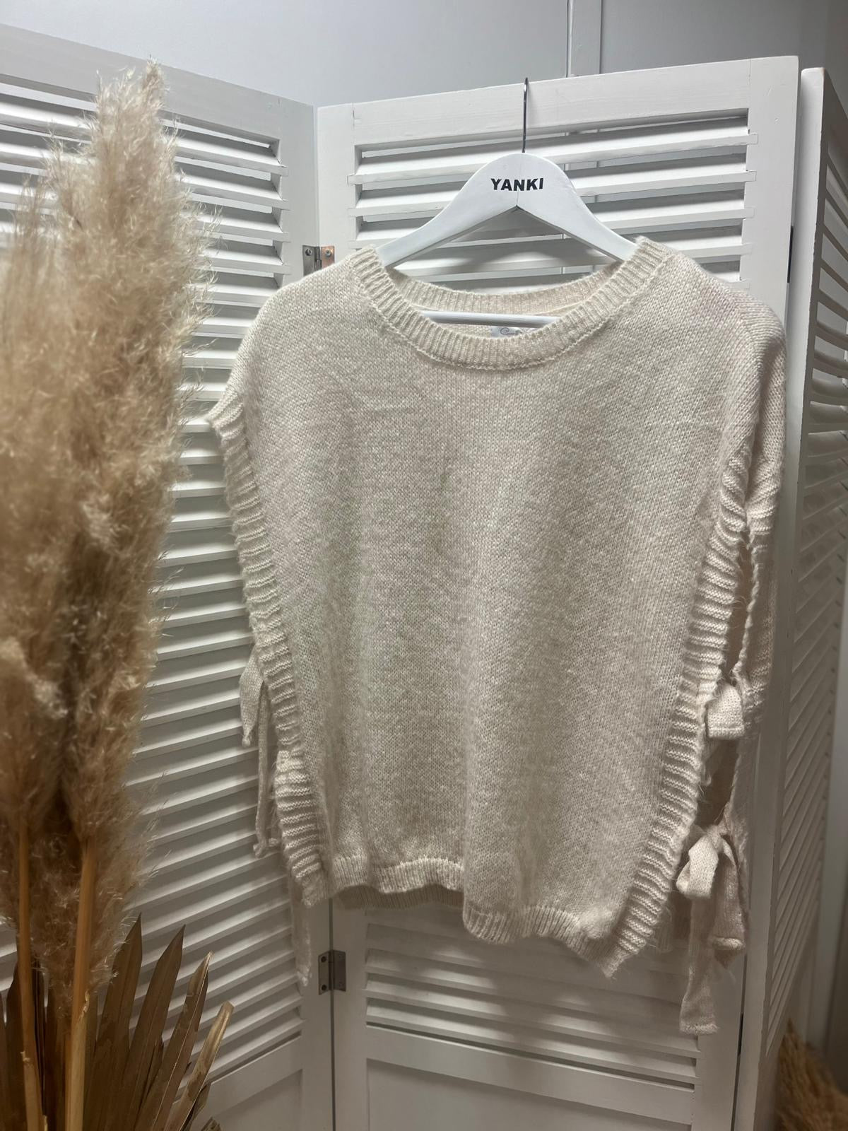 Pull poncho écru