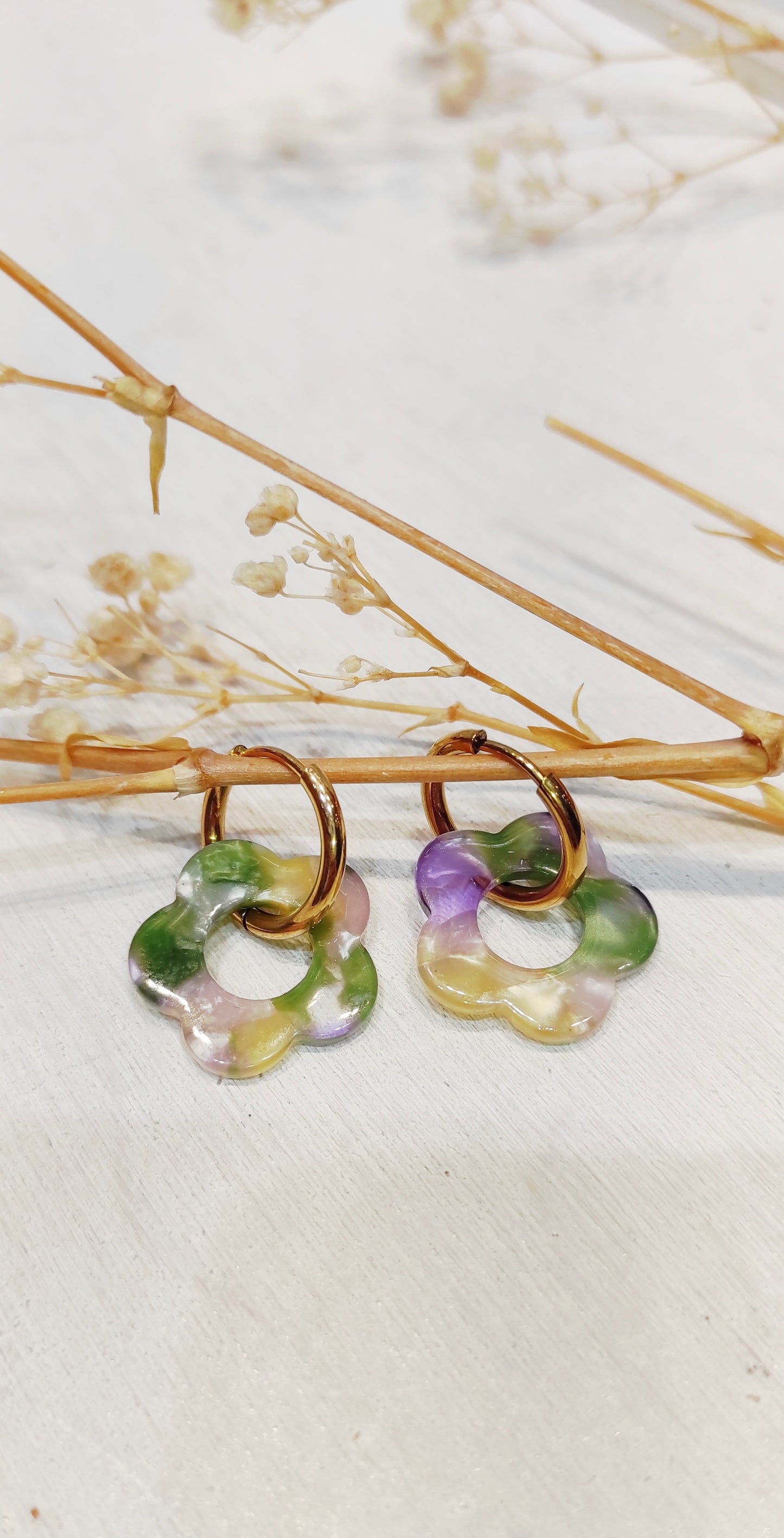 boucle d'oreille fleurs
