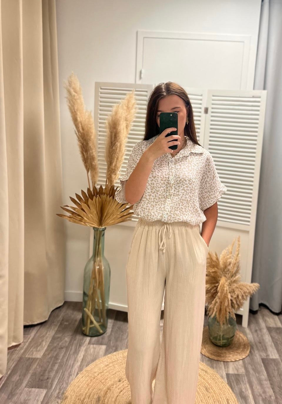 Chemise Lia à manches courte léopard
