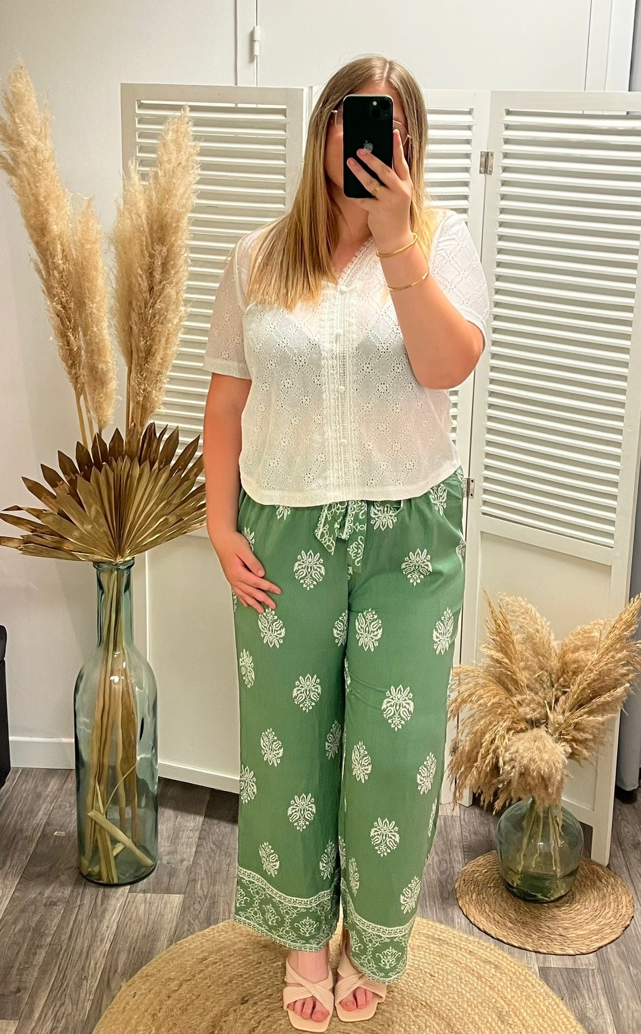 Pantalon fluide vert Diana