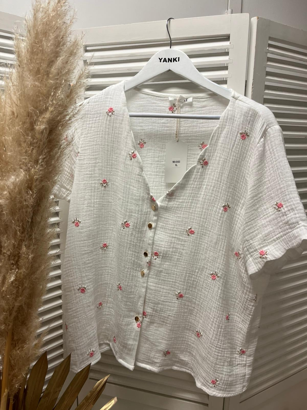 Blouse gaze de coton bouquet