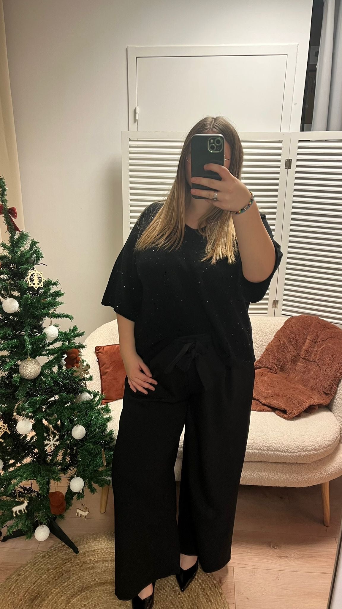 Pull paillettes noir