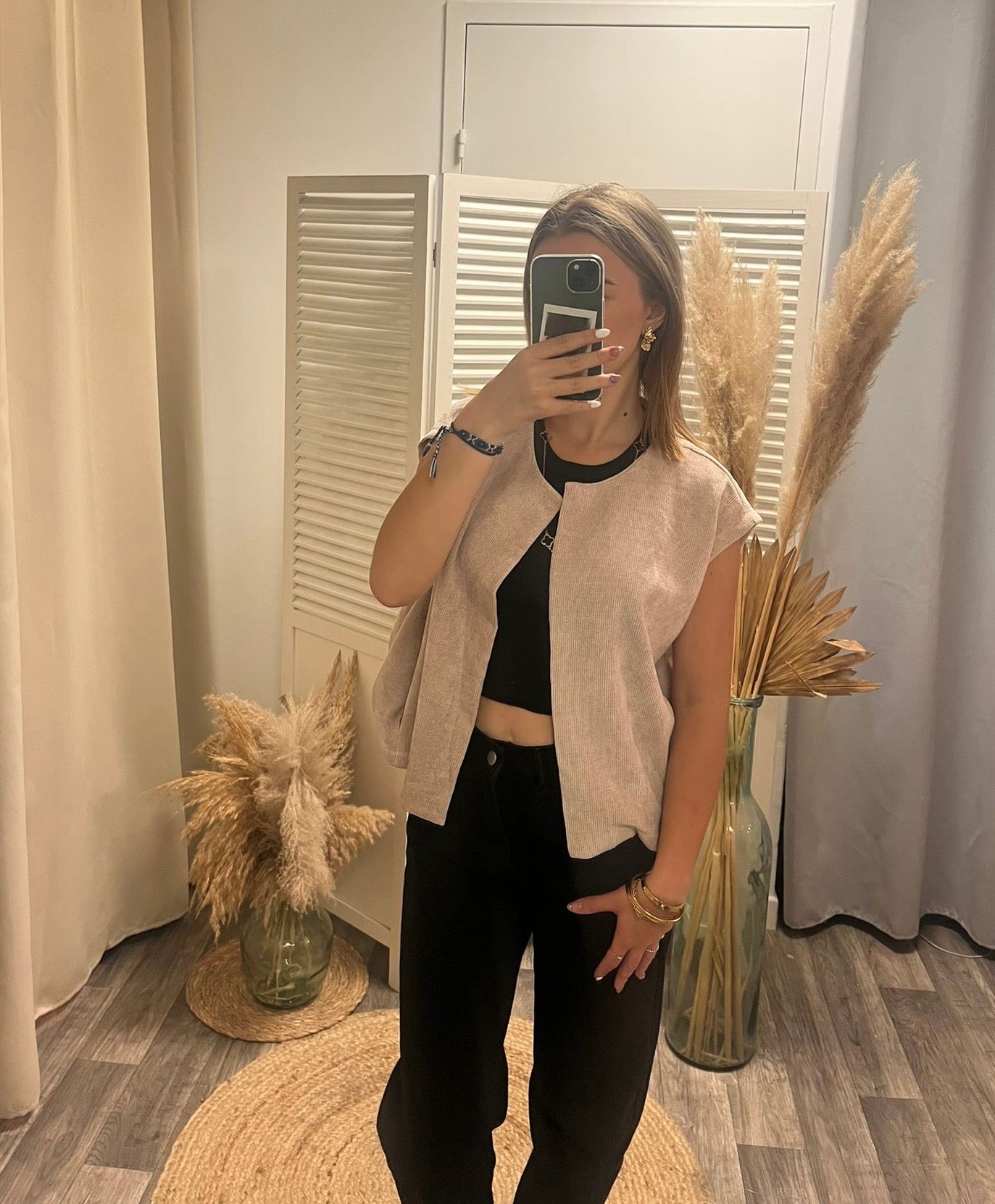 Veste Béa sans manches beige