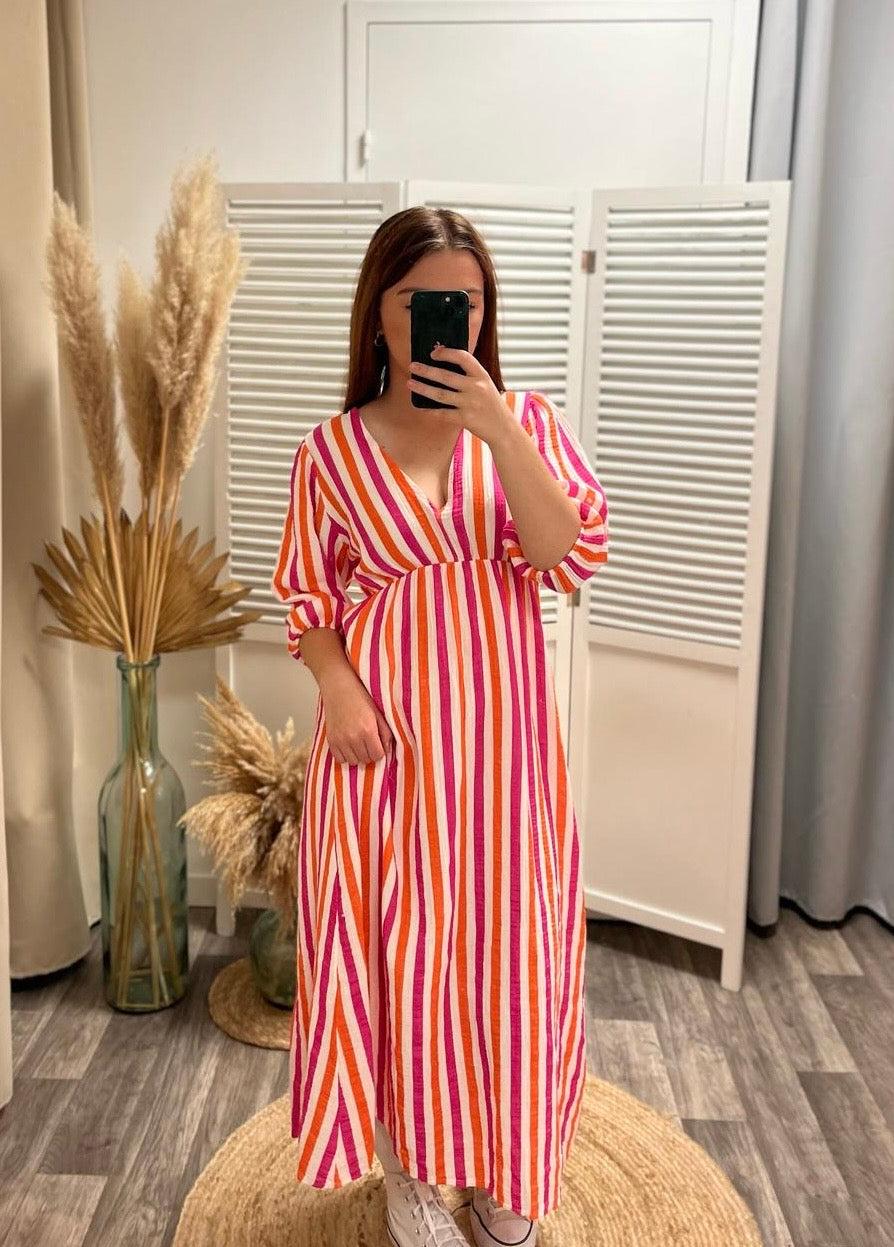 Robe longue Emma - rayures