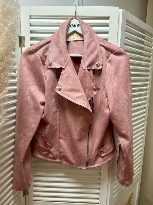 Veste en daim Nida - rose clair