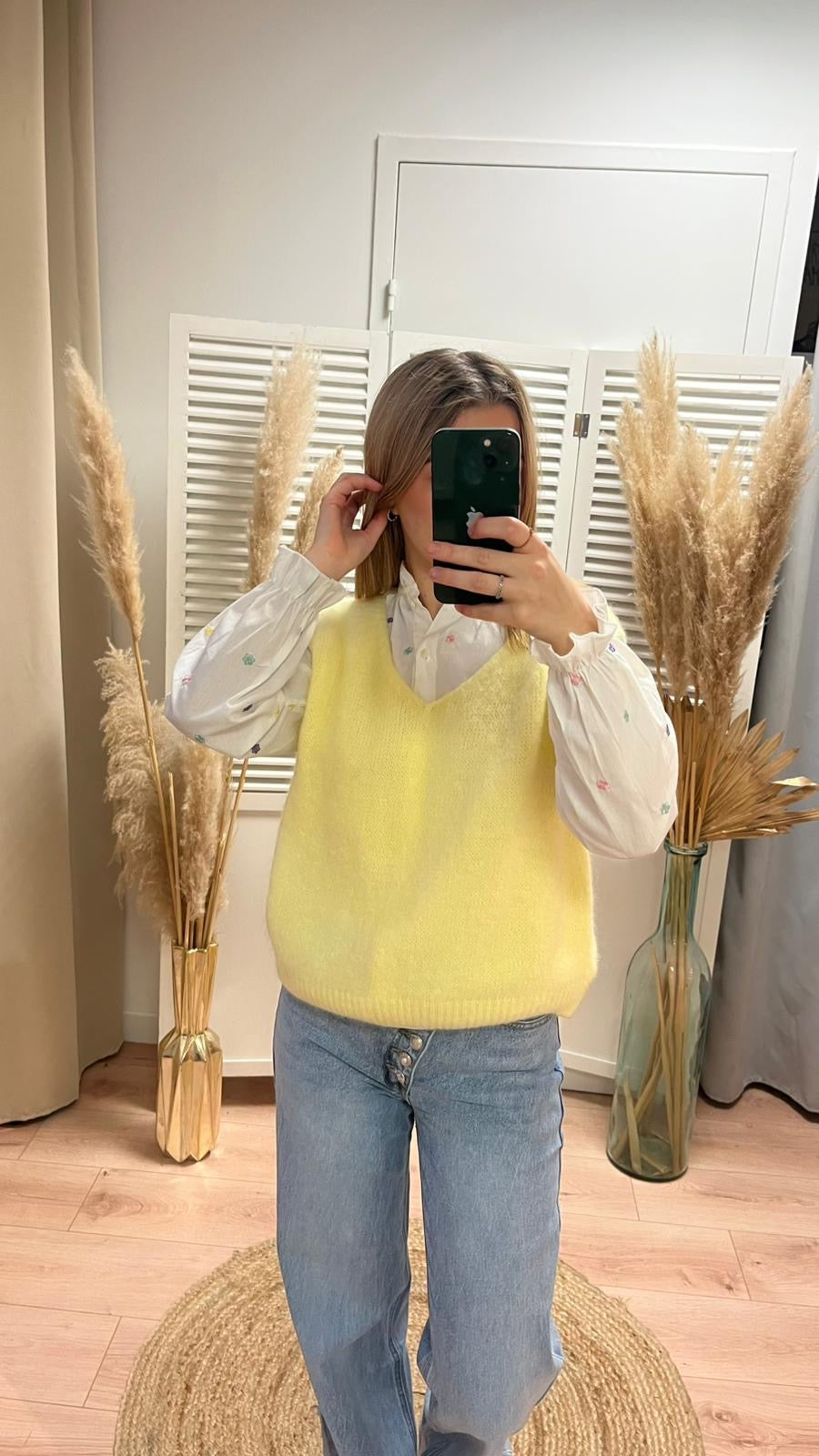 Pull Yeney sans manches mohair divers coloris