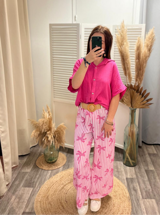 Pantalon fluide Palmito rose