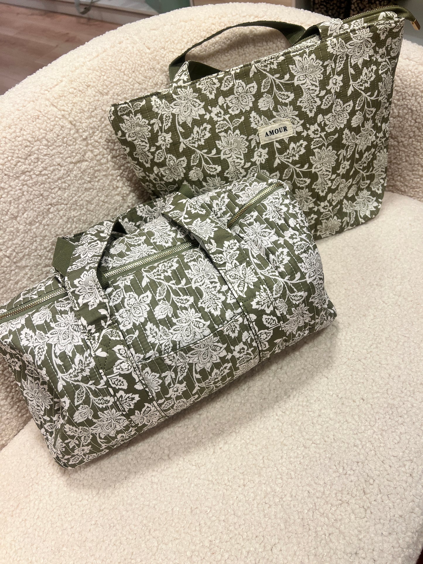 Sac à main Flower AMOUR vert amande