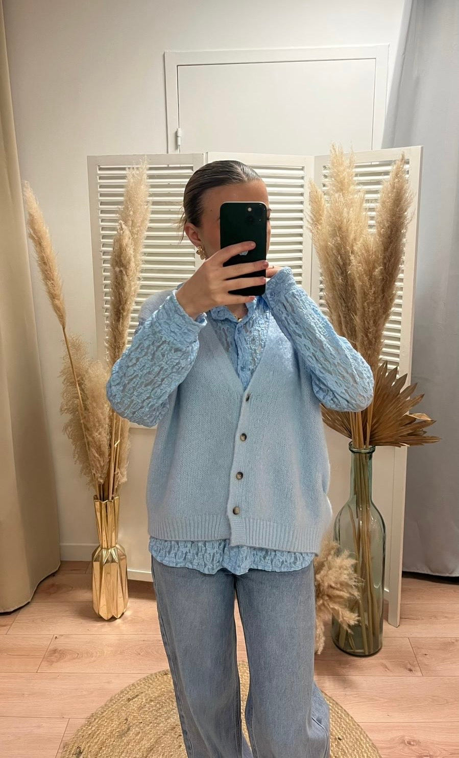 Gilet mohair  Giles sans manches large à boutons