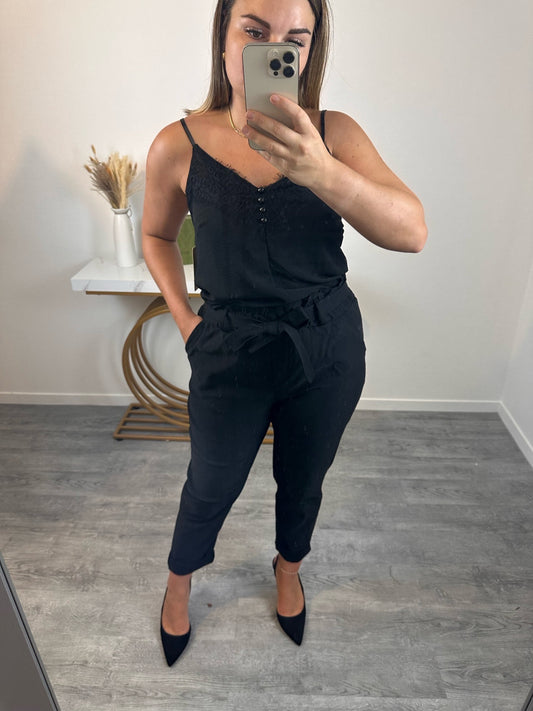 Pantalon ceinturé MILA - noir