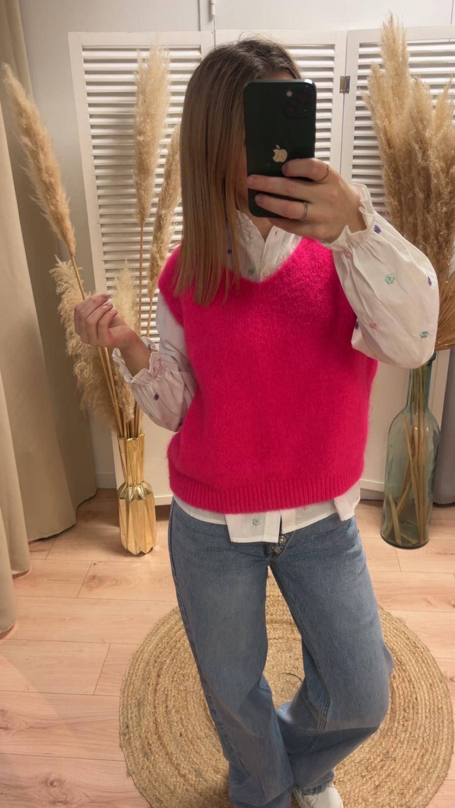 Pull Yeney sans manches mohair divers coloris