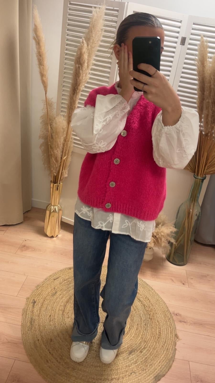 Gilet moris à boutons divers coloris