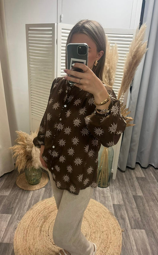 Blouse star chocolat
