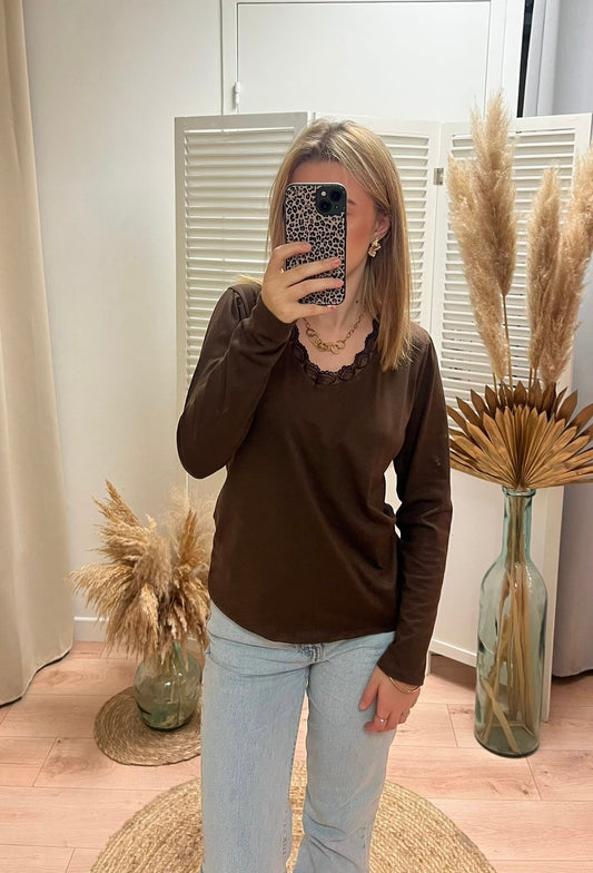 Top Victoire en coton dentelle