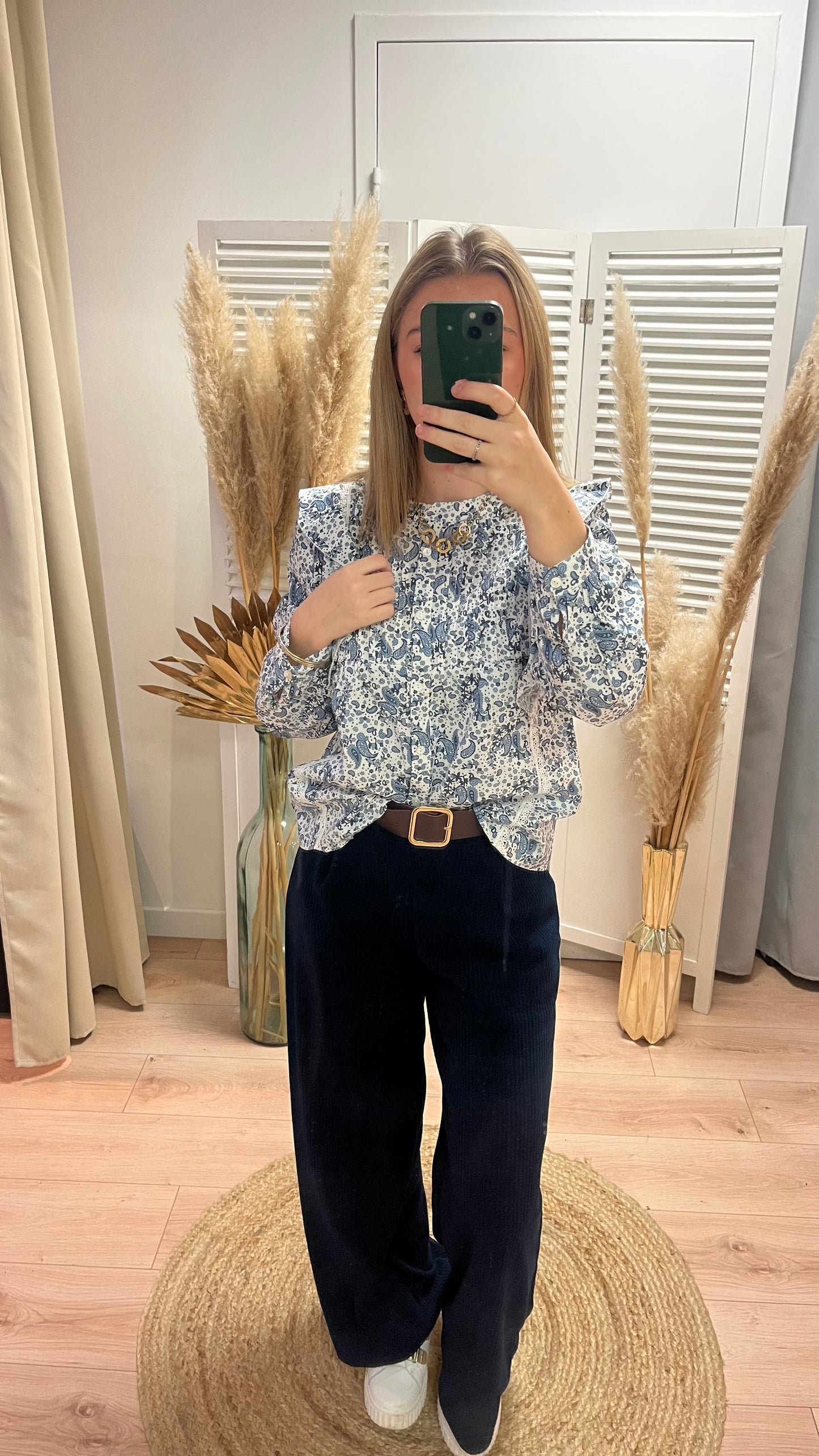 Blouse Emery fleurie bleu