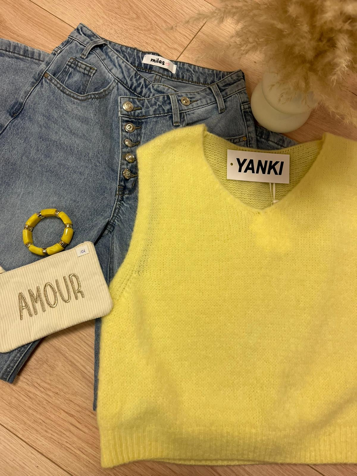 Pull Yeney sans manches mohair divers coloris