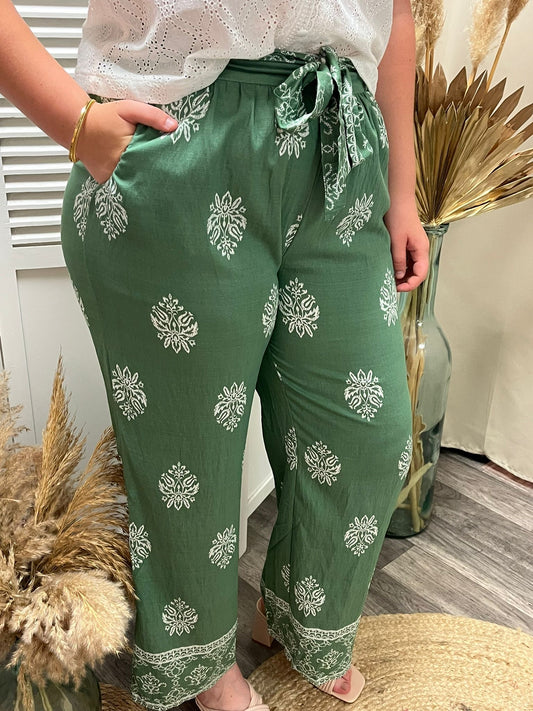 Pantalon fluide vert Diana