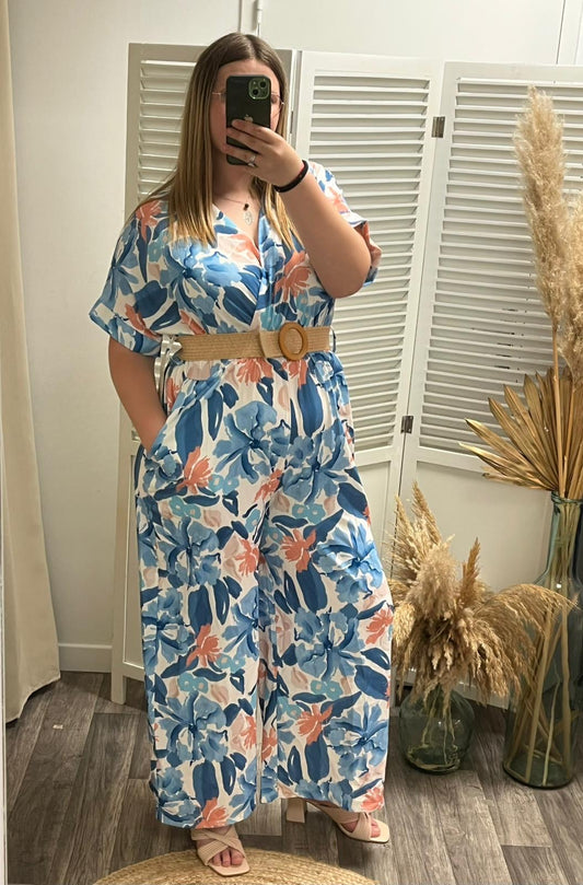 Combinaison Louisa imprimé bleu