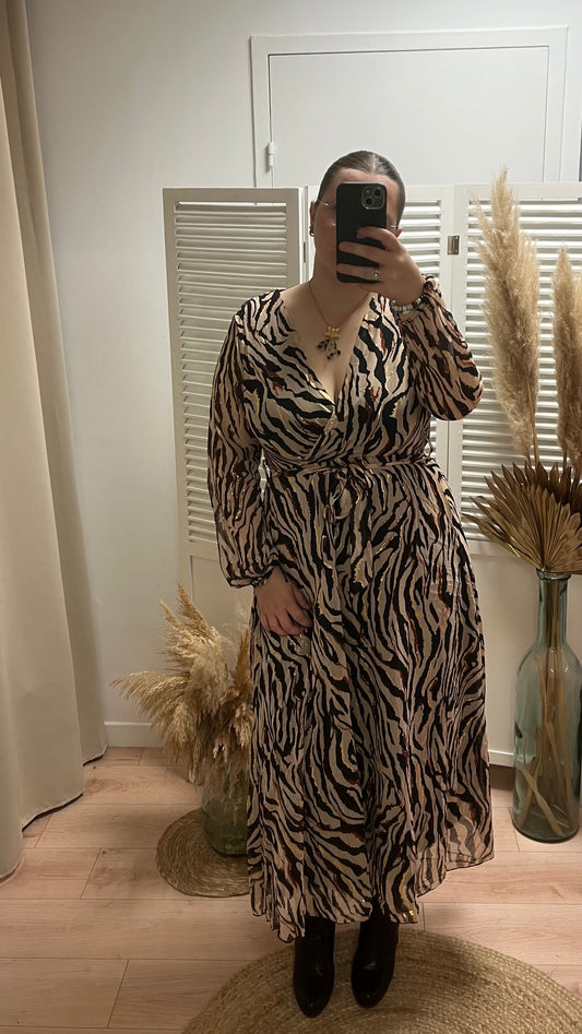Robe longue zébra