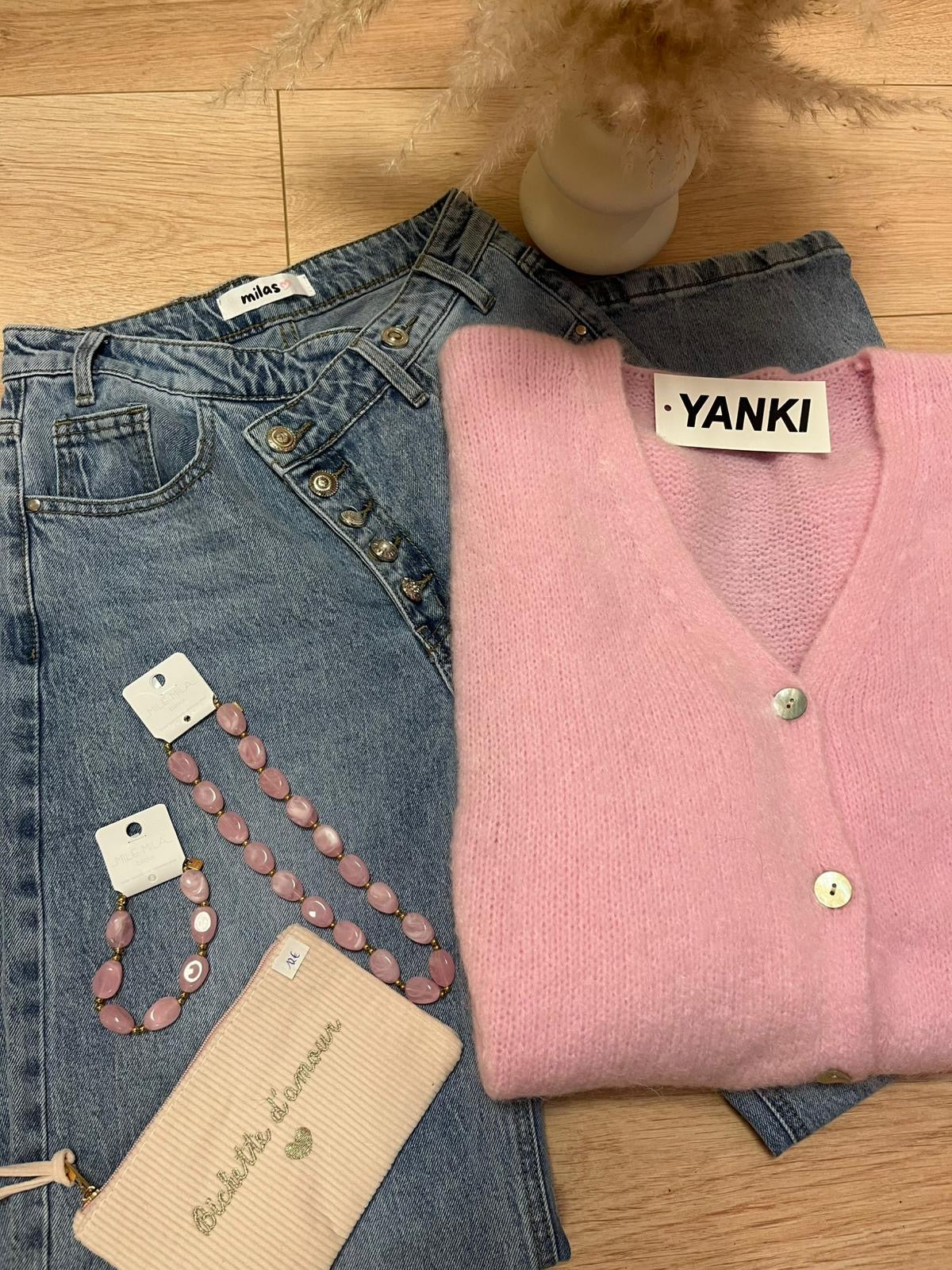 Gilet mohair  Giles sans manches large à boutons