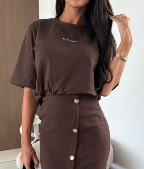 T-shirt Minimal chocolat