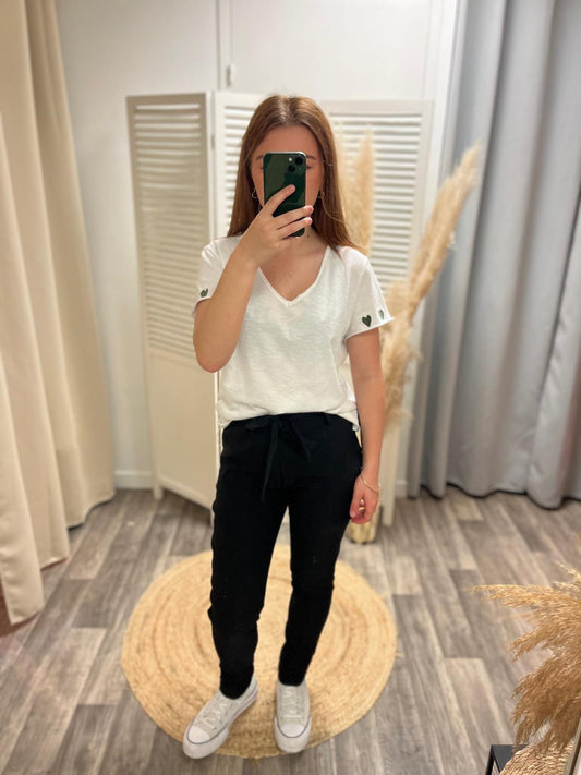 T-shirt cœur kaki