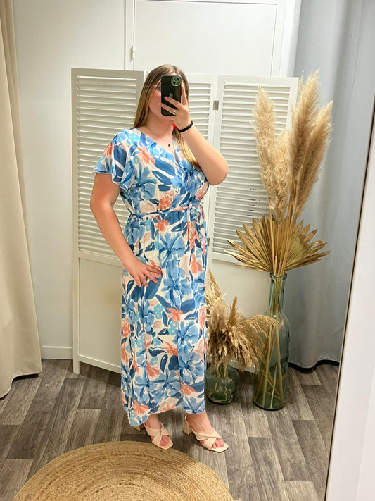 Robe Louisa imprimé bleu